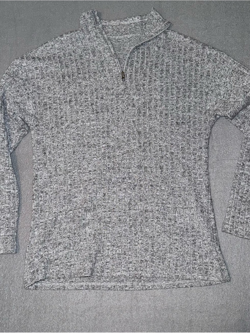 Gray Half-Zip Women's Sweater